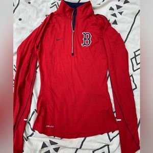XS Nike Dri-Fit Boston Red Sox Long Sleeve 3/4 Zip Pullover